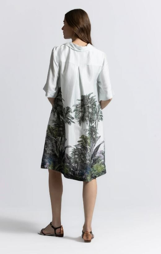 Lichtblauw kleed met print Kasia Gigue