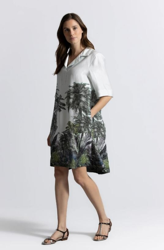 Lichtblauw kleed met print Kasia Gigue