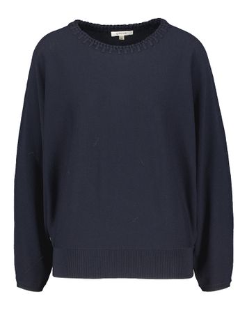 Donkerblauwe pull met gevlochten hals Lena Gigue