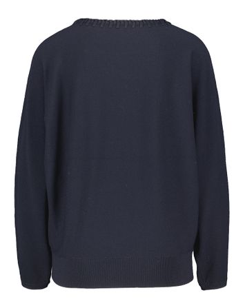 Donkerblauwe pull met gevlochten hals Lena Gigue