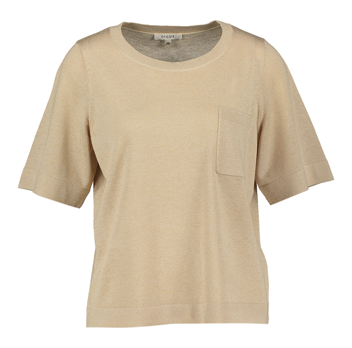 Beige trui met gouden glitterdraad Lore Gigue