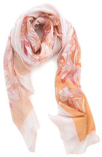 Roze sjaal in bloemenprint Gigue 