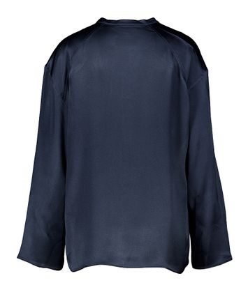 Donkerblauwe bloes met zijde Semicouture