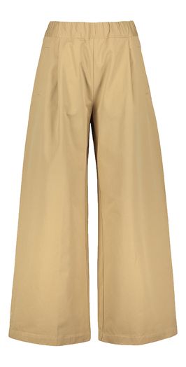 Beige wijdvallende broek met bandplooi en eleastiek Semicouture 