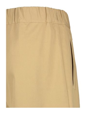 Beige wijdvallende broek met bandplooi en eleastiek Semicouture 