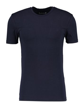 Donkerblauwe t-shirt met ronde hals Fakts 