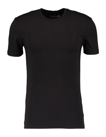 Zwarte t-shirt met ronde hals relaxwear Fakts 