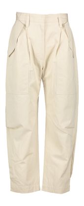 IRO Ecru loose fit broek met bandplooien Natsa