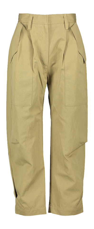 Kaki loose fit broek met bandplooien Natsa Iro 