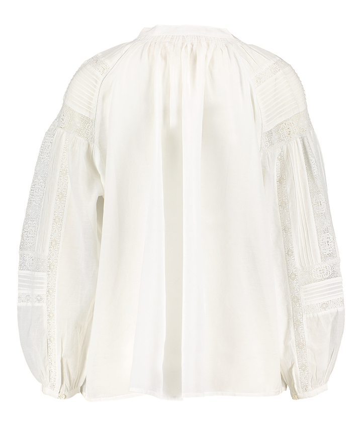 Witte bloies met broderie detail Nipoa Vanessa