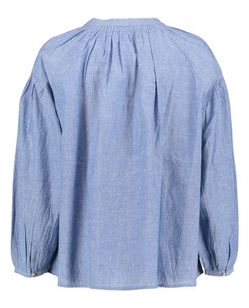 Blauwkleurige katoenen blouse met V-hals Nipoa Vanessa Bruno