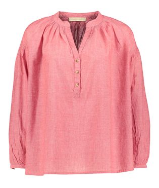 Vanessa Bruno Roodkleurige katoenen blouse met V-hals Nipoa