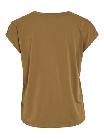Okerbruine t-shirt met V-hals Vimodala Vila