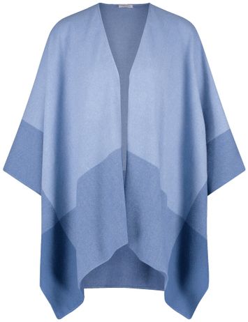 Blauwe poncho met ruiten Gerry Weber 