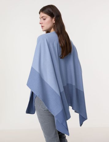 Blauwe poncho met ruiten Gerry Weber 