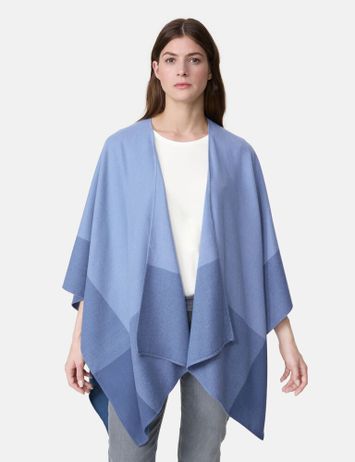 Blauwe poncho met ruiten Gerry Weber 
