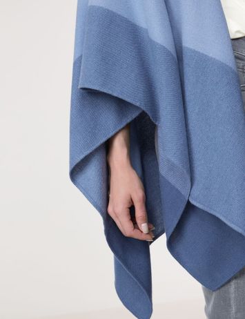 Blauwe poncho met ruiten Gerry Weber 