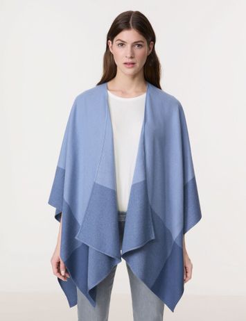Blauwe poncho met ruiten Gerry Weber 