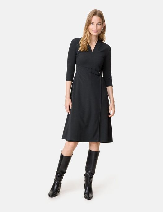 Zwarte halflange jurk met boekel in taille Gerry Weber