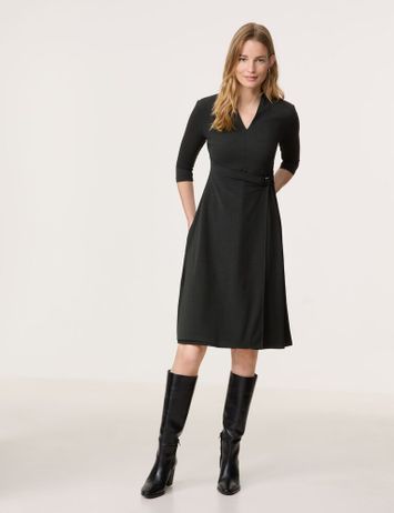 Zwarte halflange jurk met boekel in taille Gerry Weber