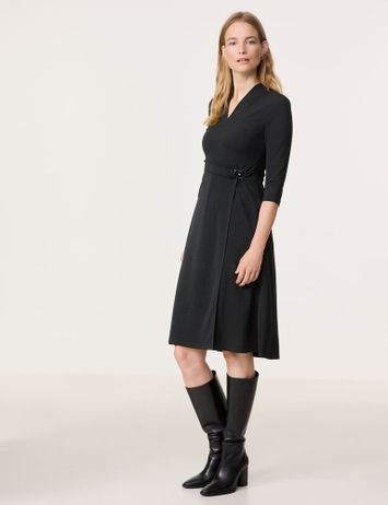 Zwarte halflange jurk met boekel in taille Gerry Weber