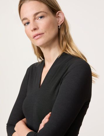 Zwarte halflange jurk met boekel in taille Gerry Weber