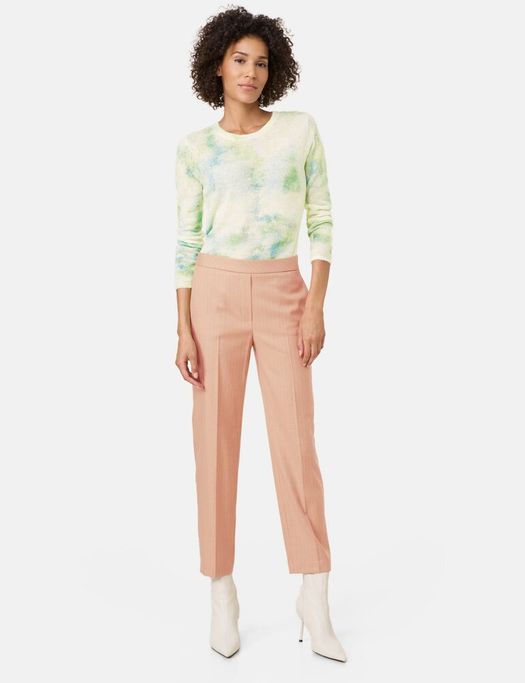 Camel kleurige gestreepte broek Gerry weber