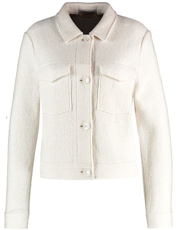 Ecru wollen jasje met knopen Gerry Weber