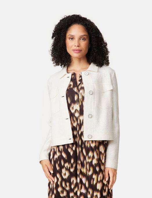 Ecru wollen jasje met knopen Gerry Weber