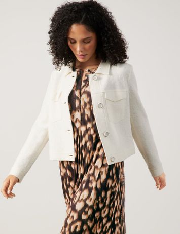 Ecru wollen jasje met knopen Gerry Weber