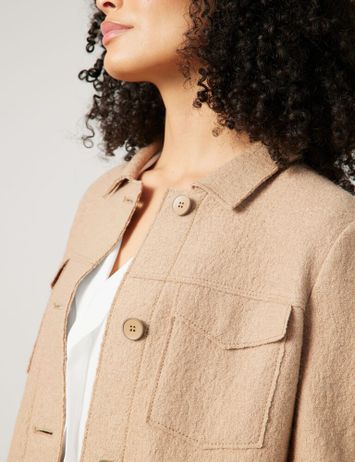 Camel indoor vest met grote opgestikte zakken Gerry Weber 
