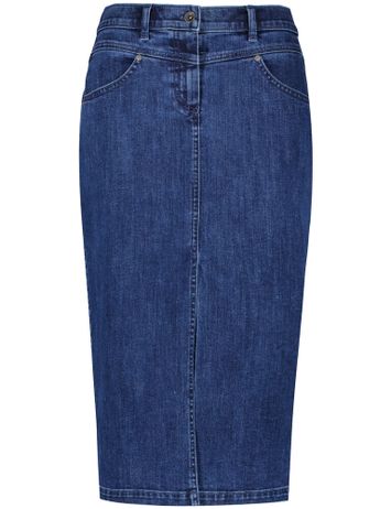 Blauwe jeansrok met split Gerry Weber 