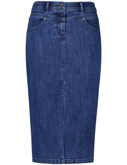 Blauwe jeansrok met split Gerry Weber