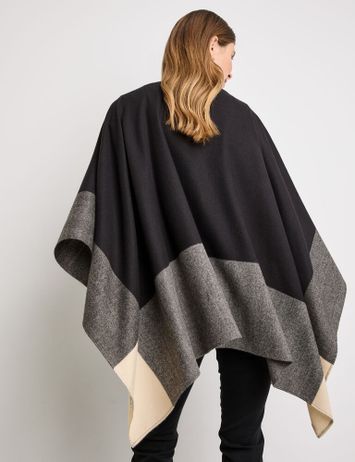 Zwarte poncho met ruiten Gerry Weber