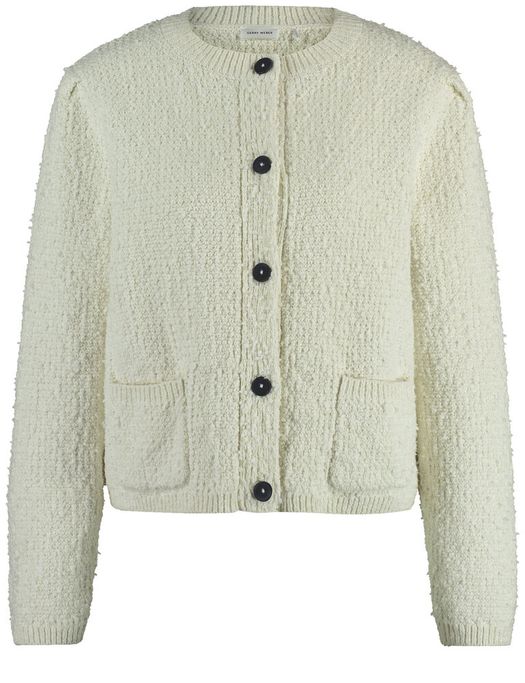 Ecru gilet met donkerblauwe knopen Gerry Weber