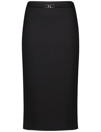 Zwarte aansluitende kokerrok met zilveren detail in de taille Gerry Weber