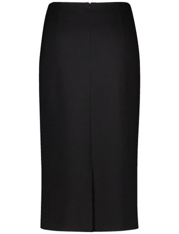 Zwarte aansluitende kokerrok met zilveren detail in de taille Gerry Weber