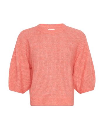 Koraalkleurige pull met ronde hals en driekwart mouwen Hila Hope MSCH Copenhagen