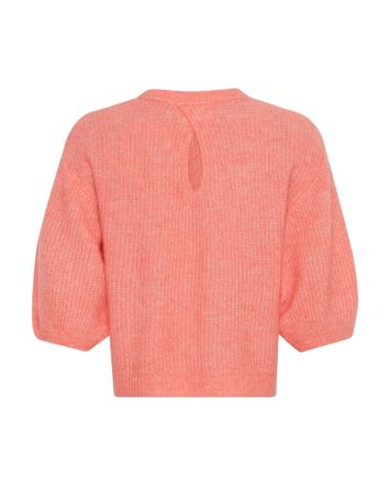 Koraalkleurige pull met ronde hals en driekwart mouwen Hila Hope MSCH Copenhagen