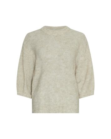 Beige pull met ronde hals en driekwart mouwen Hila Hope MSCH Copenhagen