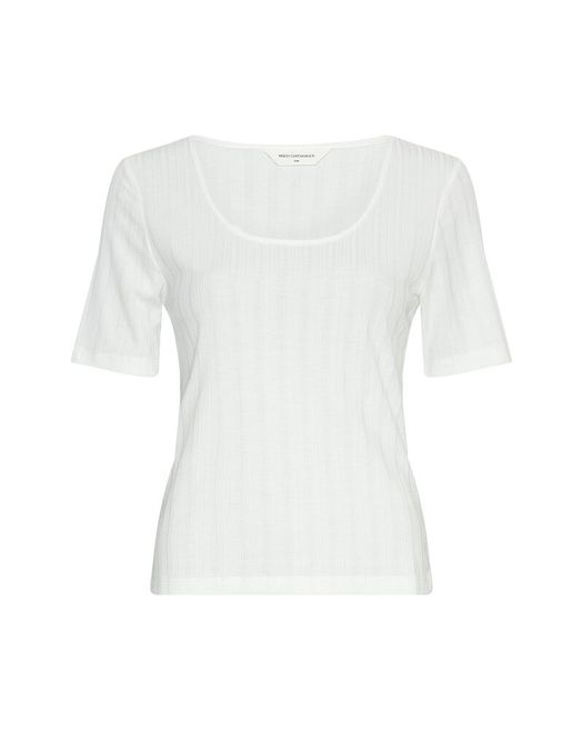Witte t-shirt met structuur Juna MSCH Copenhagen