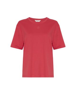 Rode t-shirt met logo Melea Icon