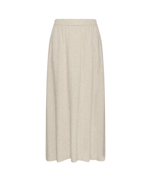 Beige linnen rok met zakken en split aan beide kanten Pennie Ginia MSCH Copenhagen