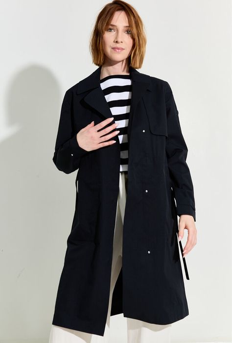 Zwarte halflange trenchcoat Tage Tanta