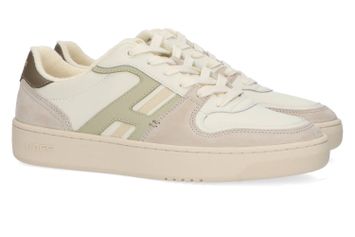 Witte lage sneakers met groen detail Fleming Hoff