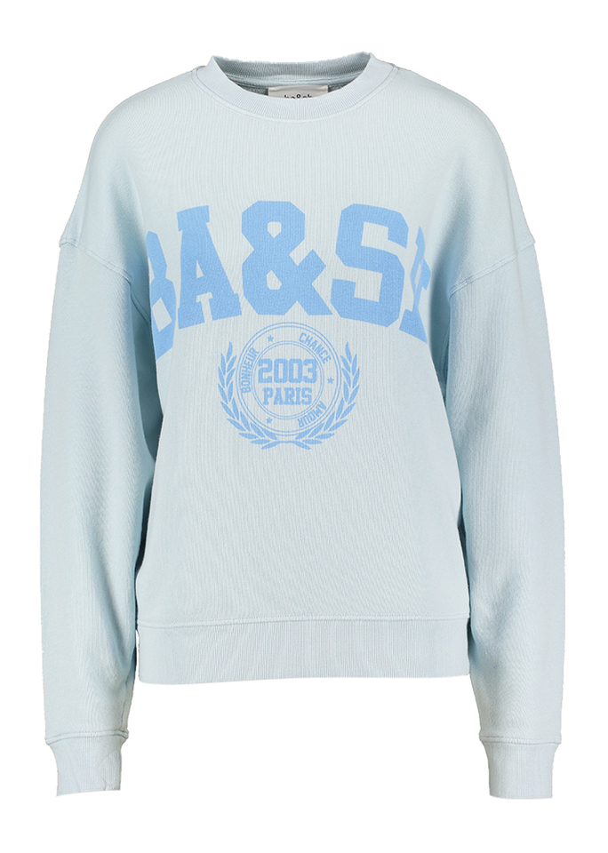 Lichtblauwe sweater met opdruk Benjamin BA&SH