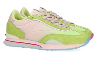 Hoff Lage sneakers in felgroen en lichtroze Cat