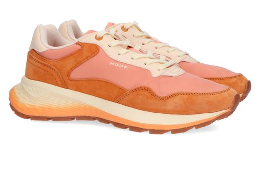Lage sneakers in oranje en koraal tinten Paris II Hoff