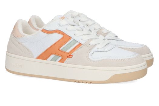Witte lage sneakers met oranje detail Korai Square Hoff