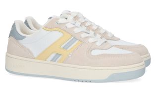 Hoff Ecru lage sneakers met pastelgele en pastelblauwe details Nord Stan